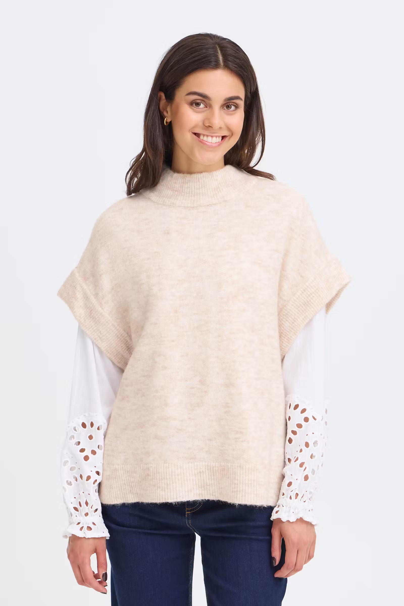 Fransa neuleliivi – Oatmeal Melange