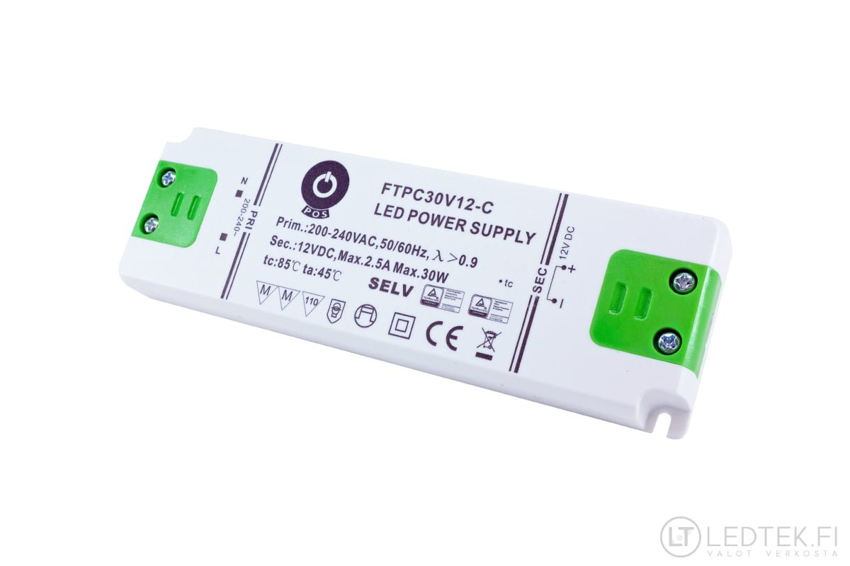 Triac himmennettävä LED-muuntaja 30W 12V - Image 2