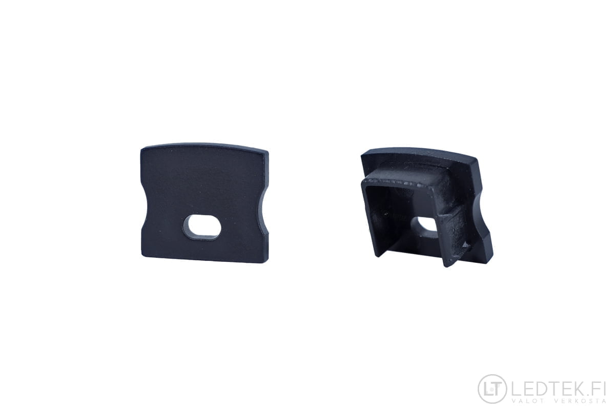 LED Aluminum Profile 1715 End Cap (Hole) 2 Pcs Black